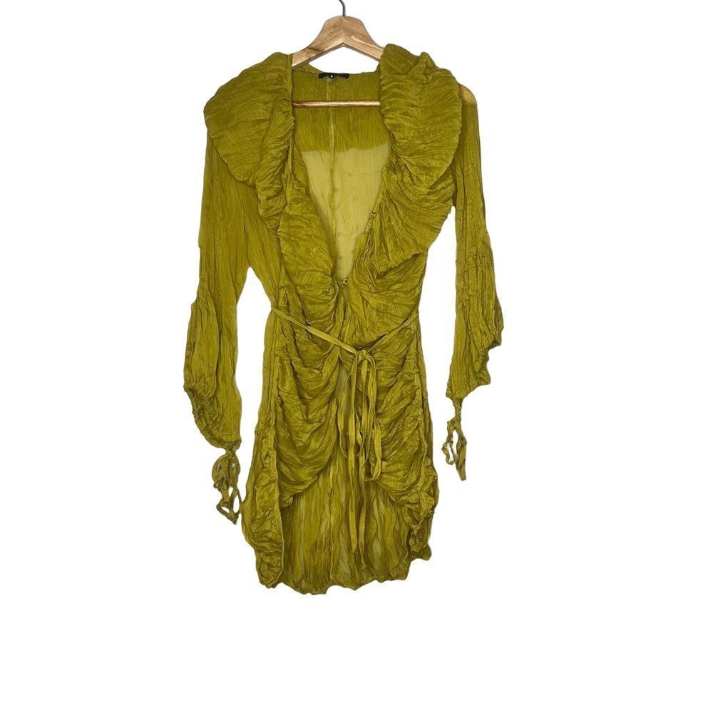 Ryu // Anthropologie Mustard Ruffle Cardigan
